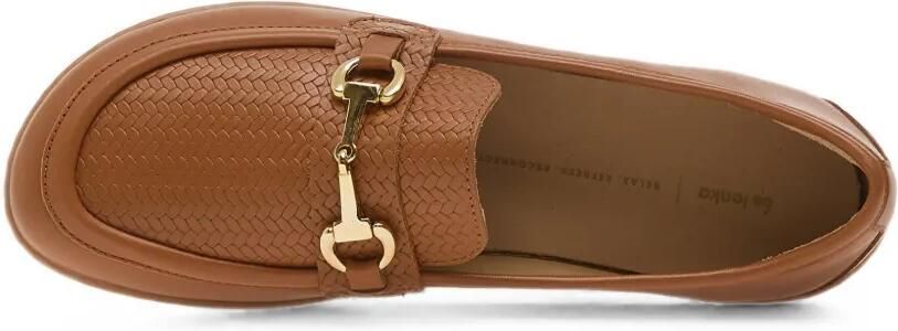 Be Lenka Divella horsebit loafers met geweven vlak Bruin - Foto 4