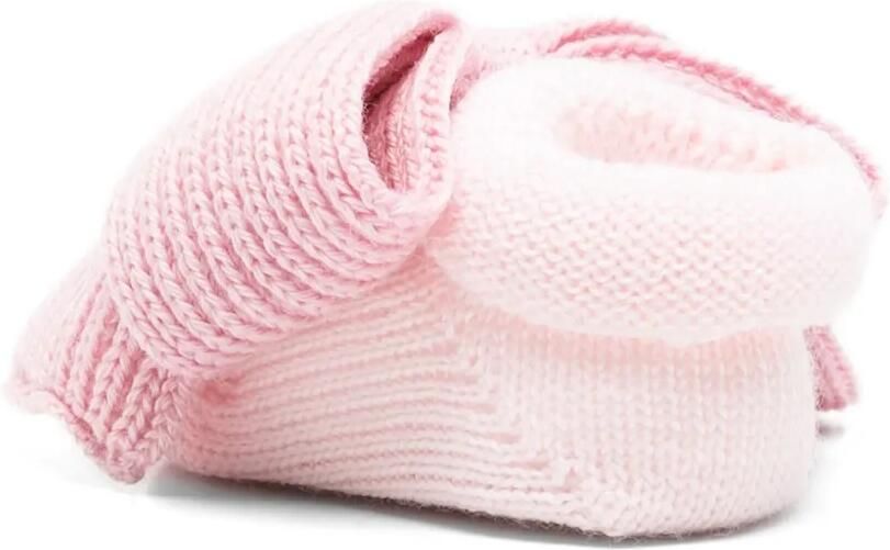 Bébé di Almy bow-detail knitted slippers Roze - Foto 3