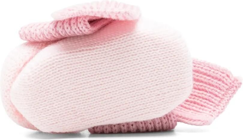 Bébé di Almy bow-detail knitted slippers Roze - Foto 4