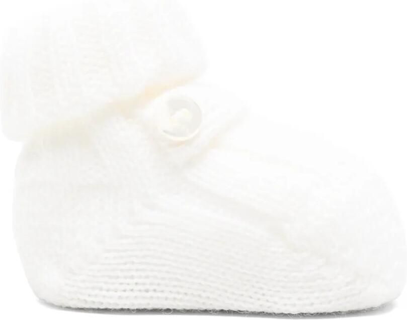 Bébé di Almy button-detail knitted slippers Wit