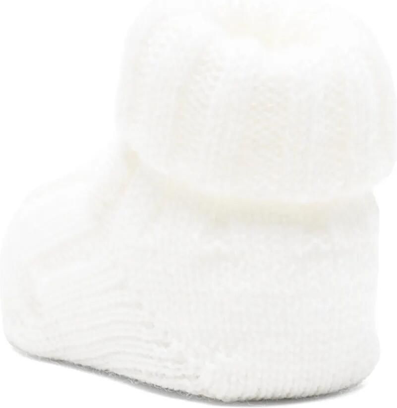 Bébé di Almy button-detail knitted slippers Wit - Foto 2