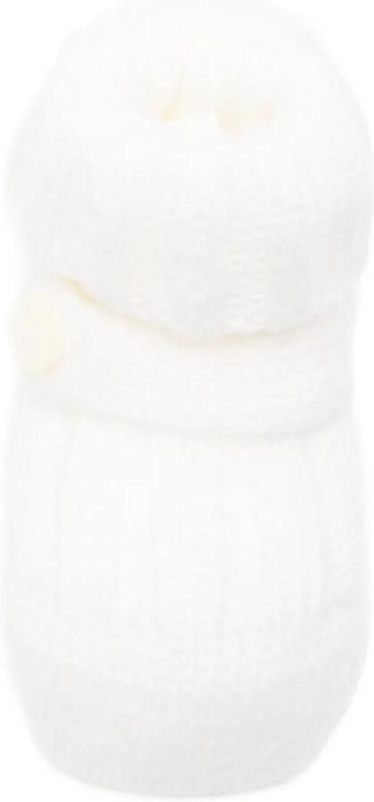 Bébé di Almy button-detail knitted slippers Wit - Foto 3