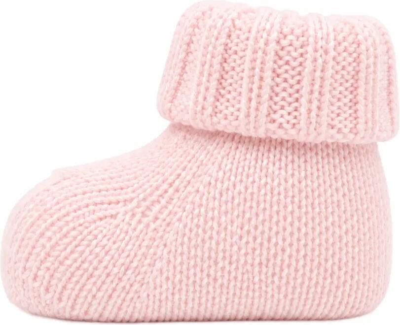 Bébé di Almy Gebreide babyschoentjes met omslag Roze
