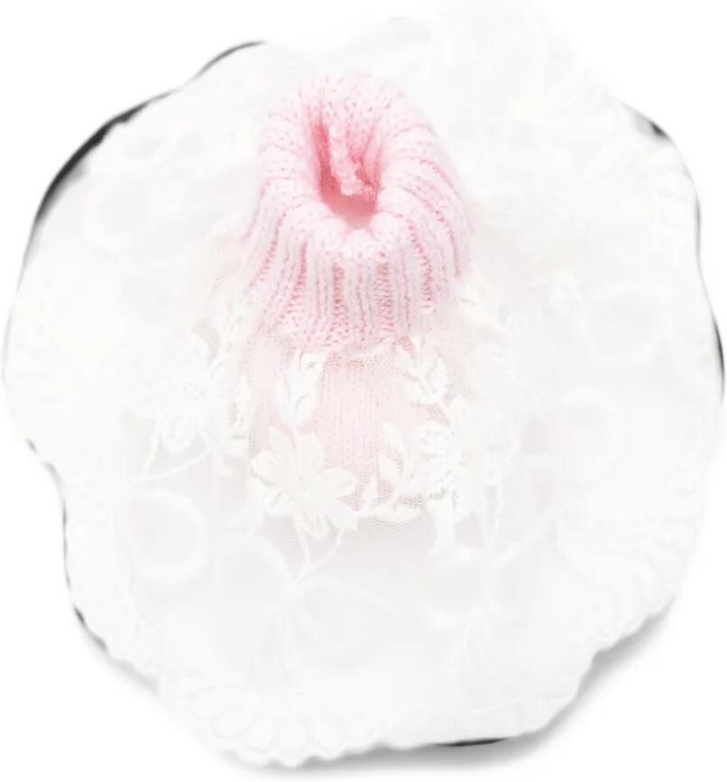 Bébé di Almy lace-trim knitted slippers Roze - Foto 2