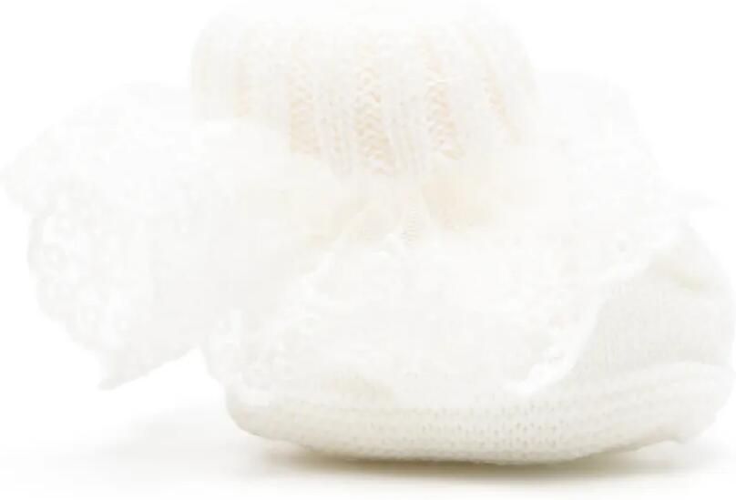 Bébé di Almy lace-trim knitted sneakers Wit