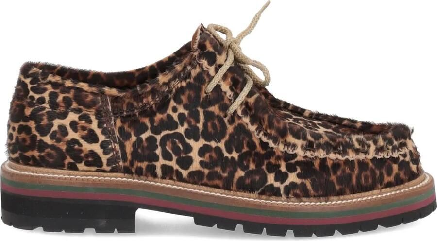 BEKK Fondo derby schoenen met luipaardprint Bruin