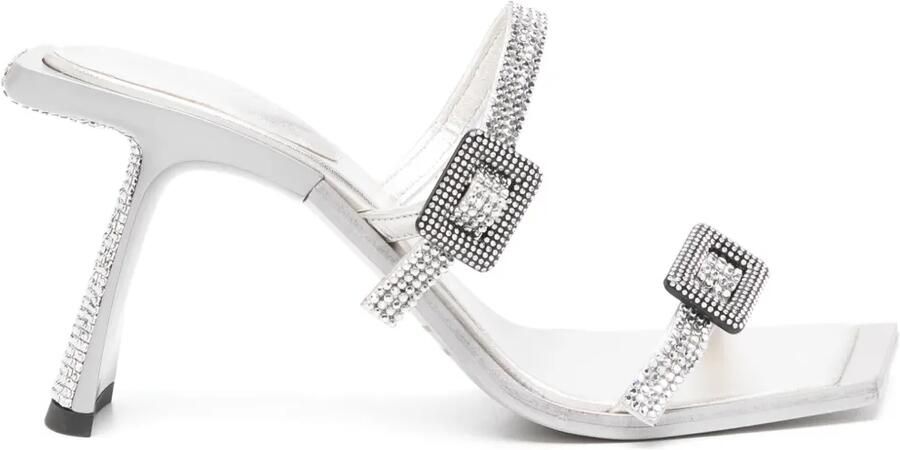 Benedetta Bruzziches 90mm muiltjes met stras Zilver