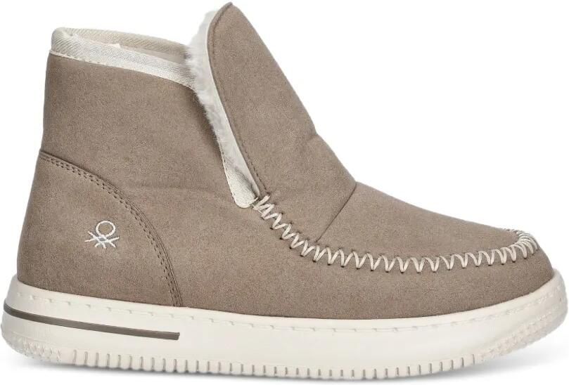 Benetton topstitched ankle boots Beige