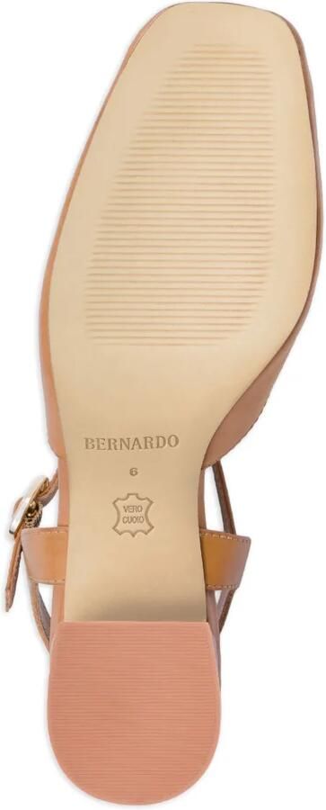 Bernardo 50 mm pumps met blokhak en T-bandje Bruin - Foto 3