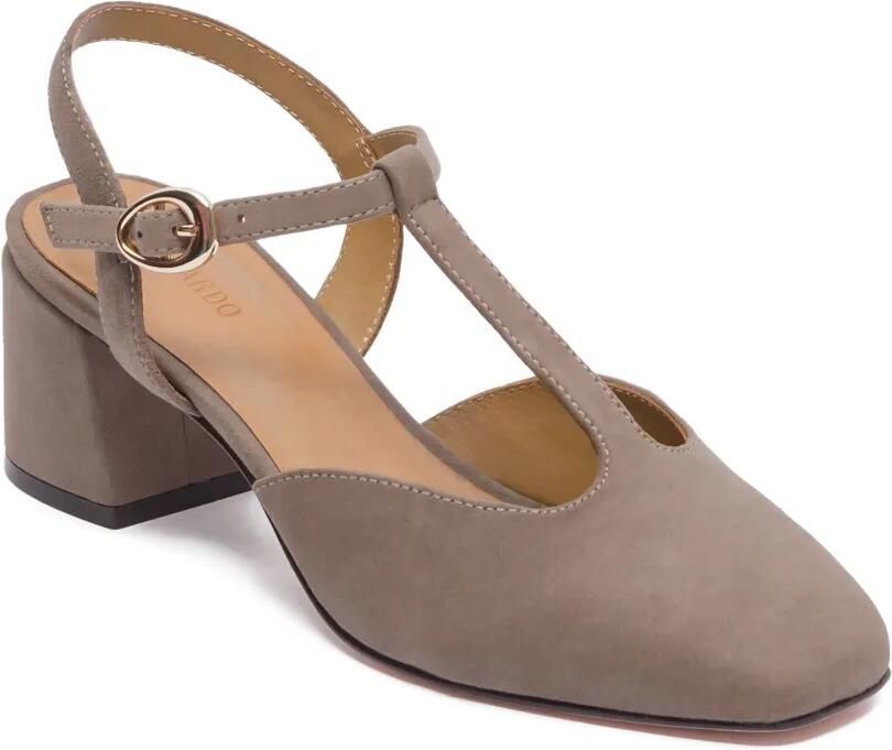 Bernardo 50 mm pumps met blokhak en T-bandje Grijs - Foto 3