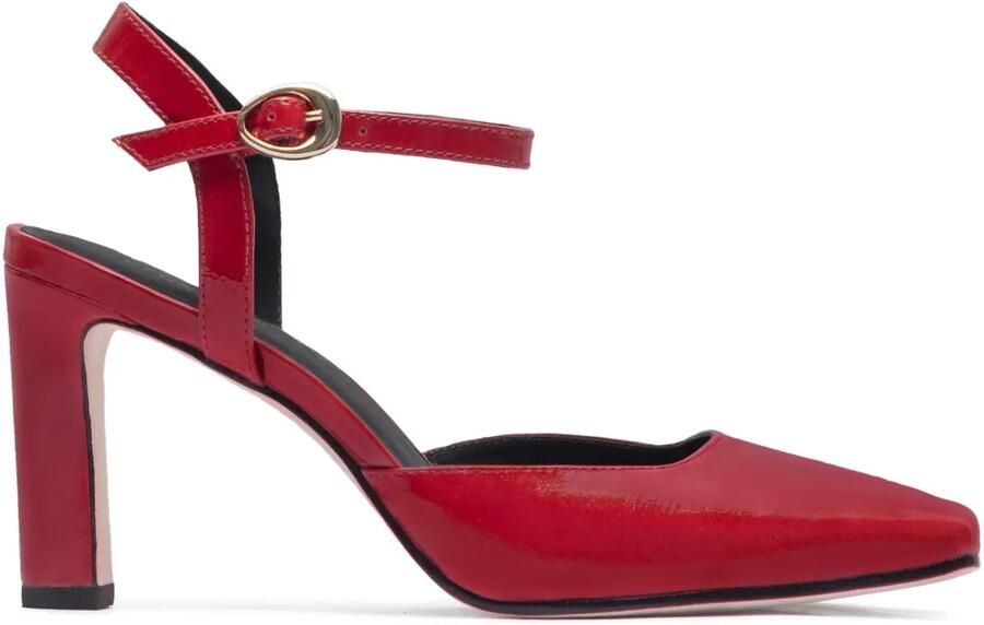 Bernardo 80 mm pumps met enkelbandje en hak Rood