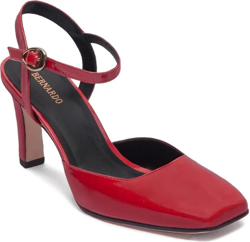 Bernardo 80 mm pumps met enkelbandje en hak Rood - Foto 3