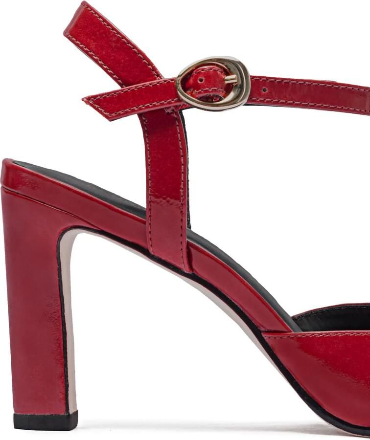 Bernardo 80 mm pumps met enkelbandje en hak Rood - Foto 2