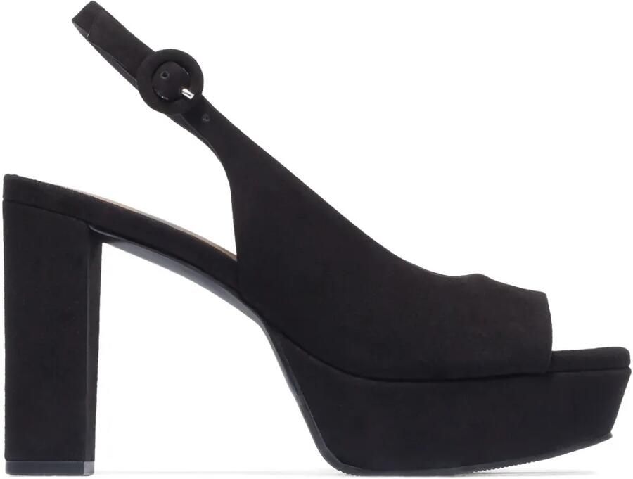 Bernardo 90 mm Vega pumps met plateauzool en open neus Zwart