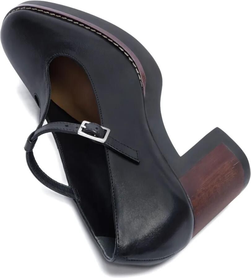 Bernardo 95 mm pumps met blokhak en T-bandje Zwart - Foto 2