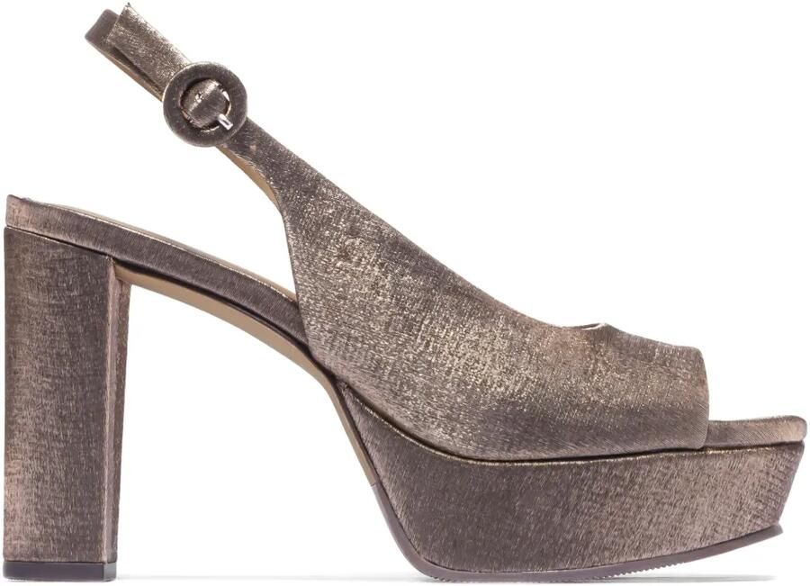 Bernardo 95 mm sandalen met plateauzool en open neus Beige