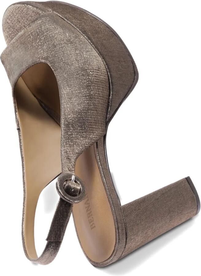 Bernardo 95 mm sandalen met plateauzool en open neus Beige - Foto 3