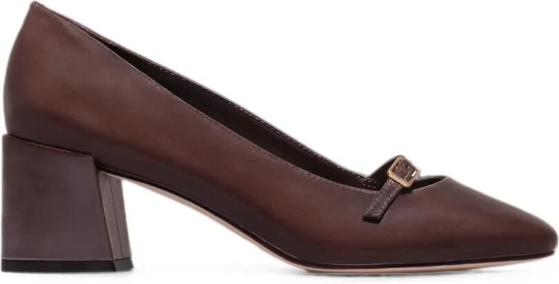 Bernardo Amelie pumps met blokhak en gespbandje Bruin