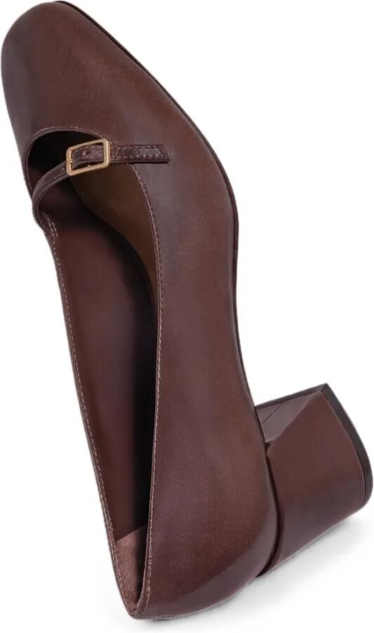 Bernardo Amelie pumps met blokhak en gespbandje Bruin - Foto 3