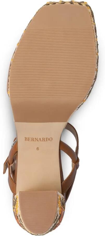 Bernardo Canto sandalen met bloemenprint en blokhak Bruin - Foto 5