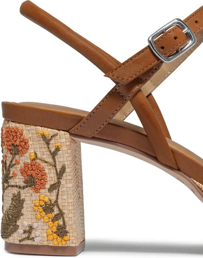 Bernardo Canto sandalen met bloemenprint en blokhak Bruin - Foto 2