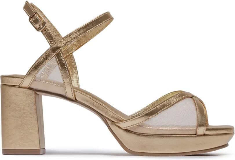 Bernardo Celeste sandalen met mesh vlak Goud