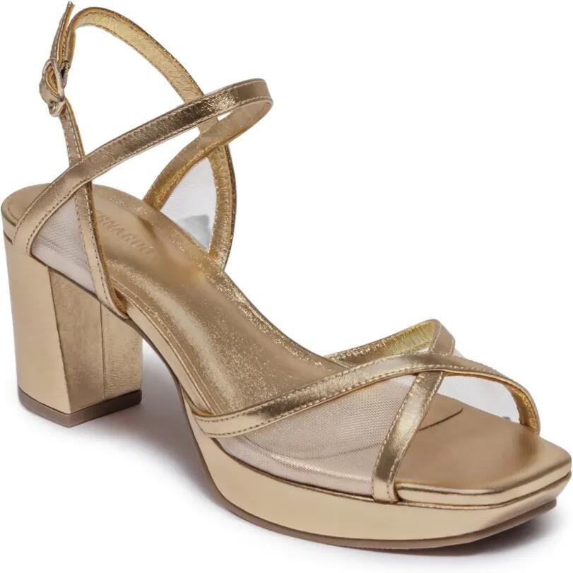 Bernardo Celeste sandalen met mesh vlak Goud - Foto 2