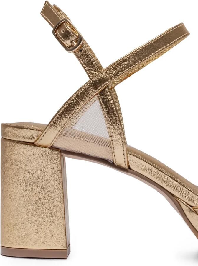 Bernardo Celeste sandalen met mesh vlak Goud - Foto 3