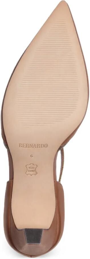 Bernardo Gianna pumps met puntige neus en T-bandje Bruin - Foto 4