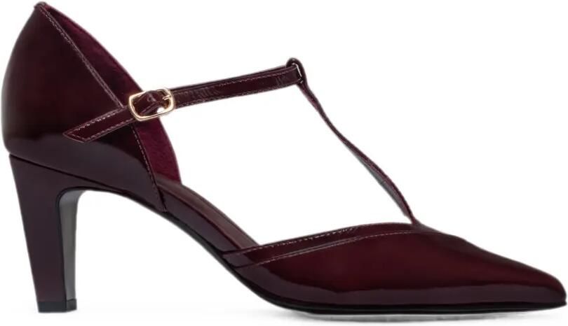 Bernardo Gianna pumps met puntige neus en T-bandje Rood