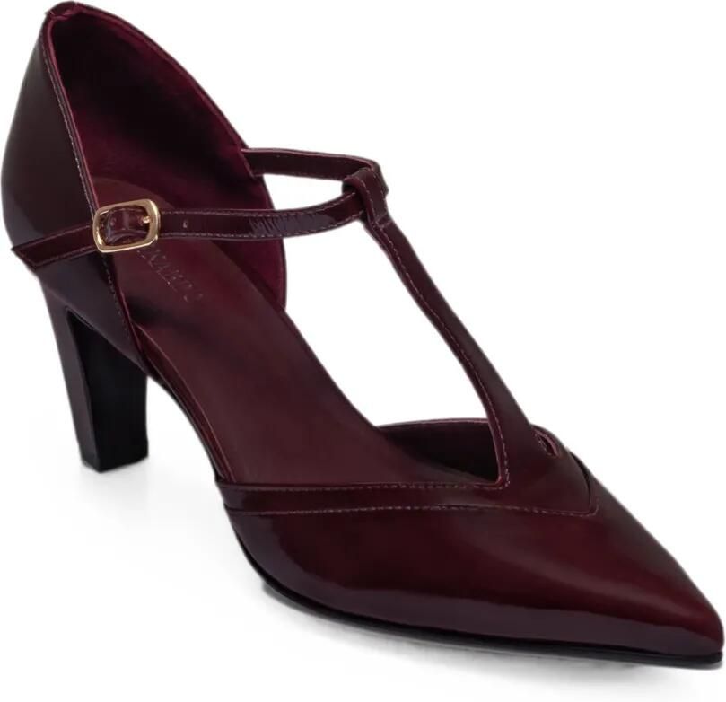 Bernardo Gianna pumps met puntige neus en T-bandje Rood - Foto 2