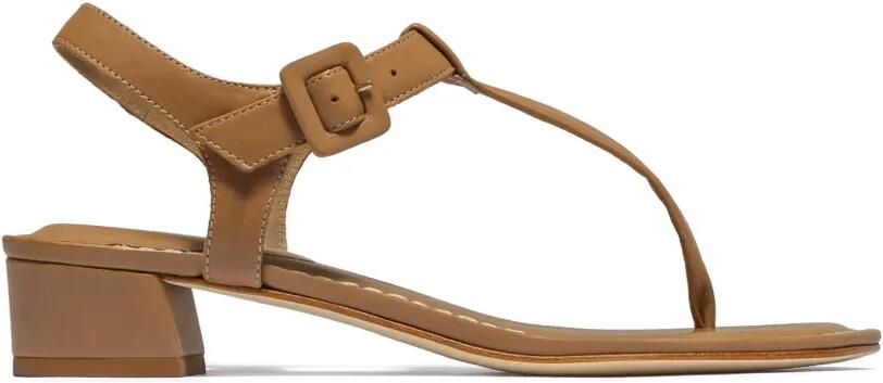 Bernardo Goyara sandalen met T-bandje en gesp Beige