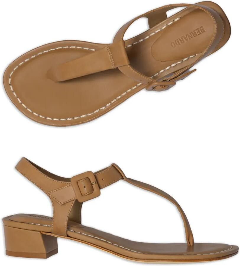 Bernardo Goyara sandalen met T-bandje en gesp Beige - Foto 2