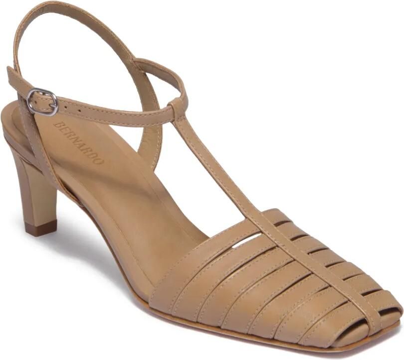 Bernardo Peoria pumps met vierkante neus en T-bandje Beige - Foto 2