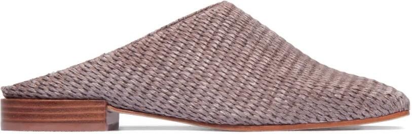 Bernardo Porto geweven muiltjes met blokhak Beige