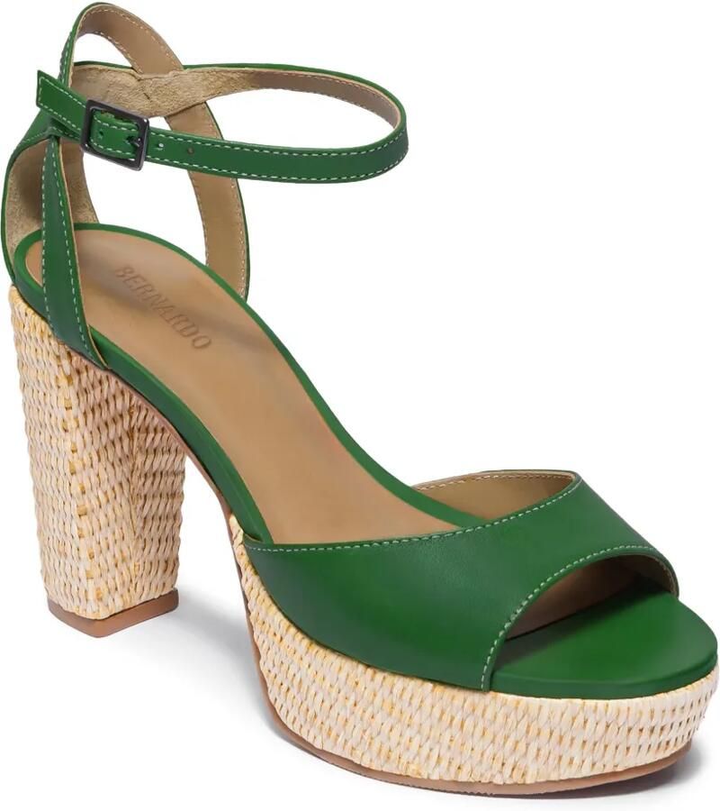 Bernardo Valeria sandalen met plateauzool en blokhak Groen - Foto 2