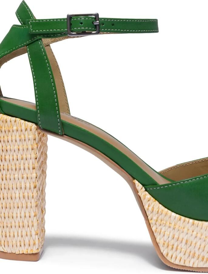 Bernardo Valeria sandalen met plateauzool en blokhak Groen - Foto 3