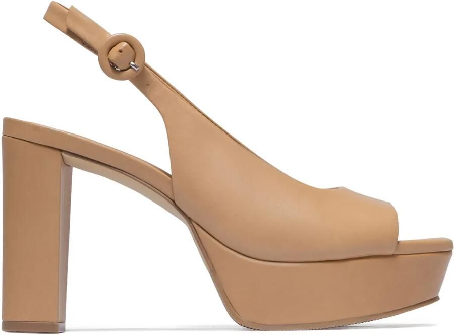 Bernardo Vega pumps met plateauzool en open neus Bruin