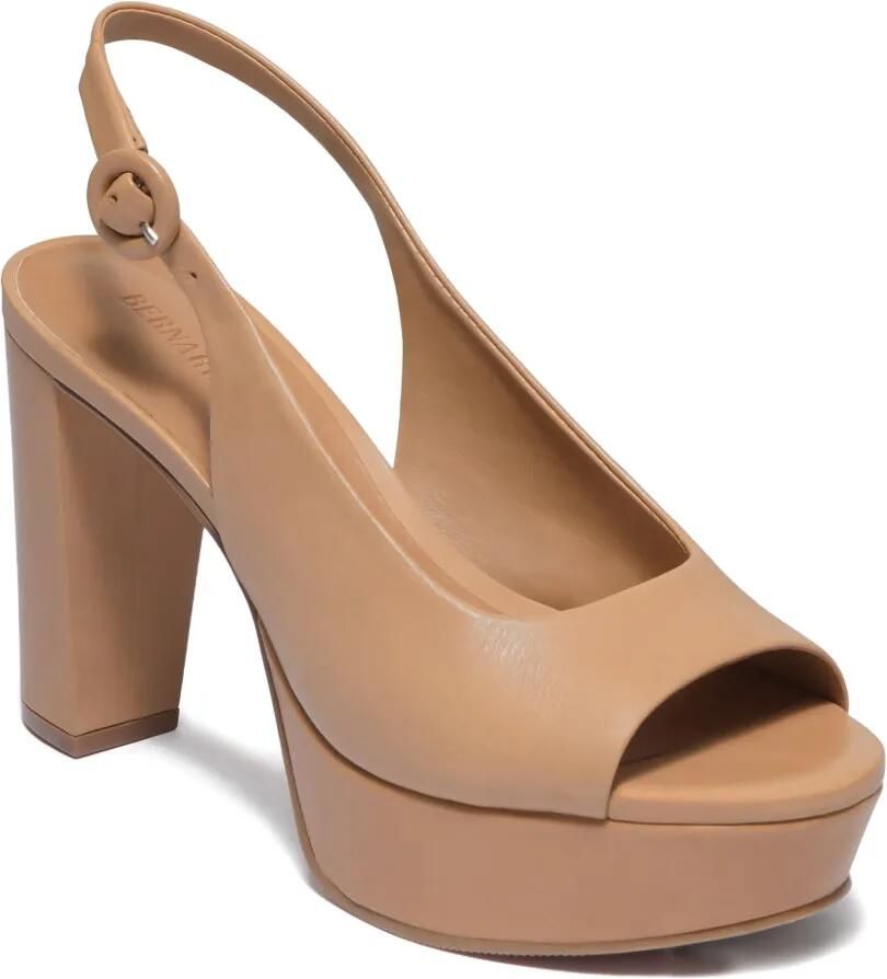 Bernardo Vega pumps met plateauzool en open neus Bruin - Foto 2