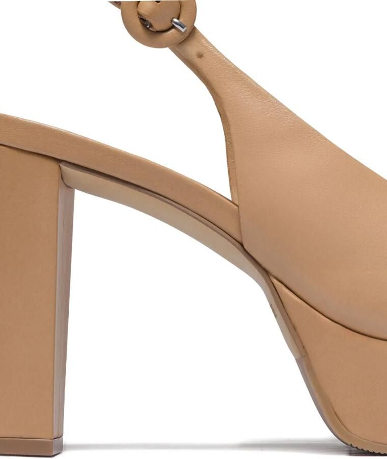 Bernardo Vega pumps met plateauzool en open neus Bruin - Foto 3