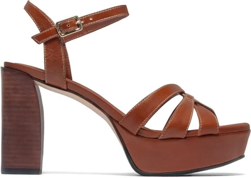 Bernardo Vittor geweven sandalen met plateauzool Bruin