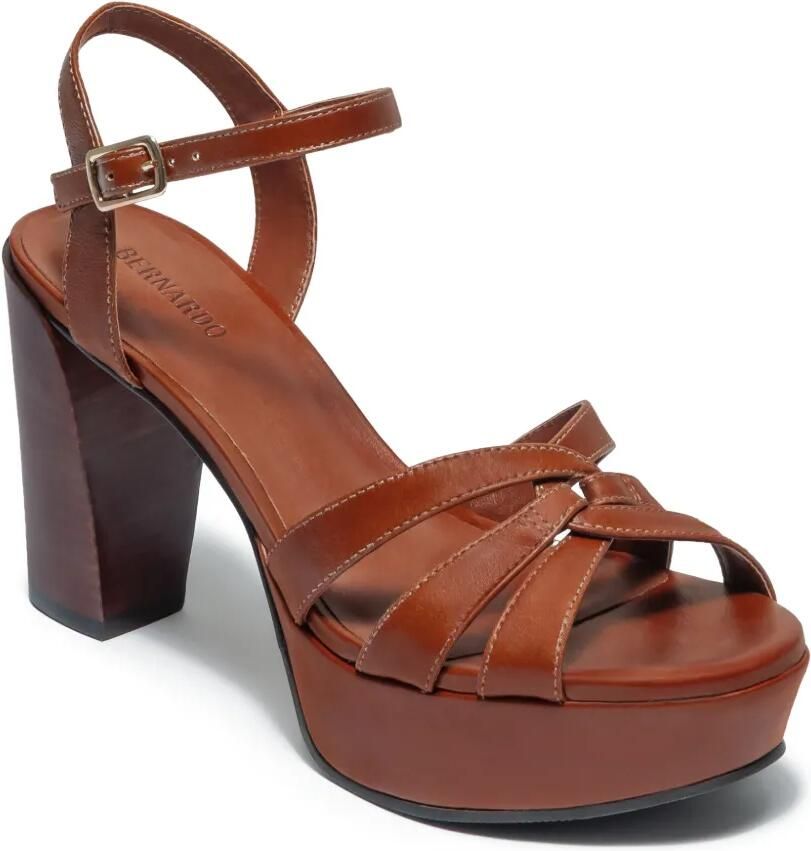 Bernardo Vittor geweven sandalen met plateauzool Bruin - Foto 2