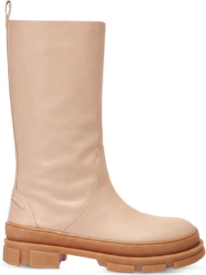 BETTINA VERMILLON Marie lug-sole boots Beige