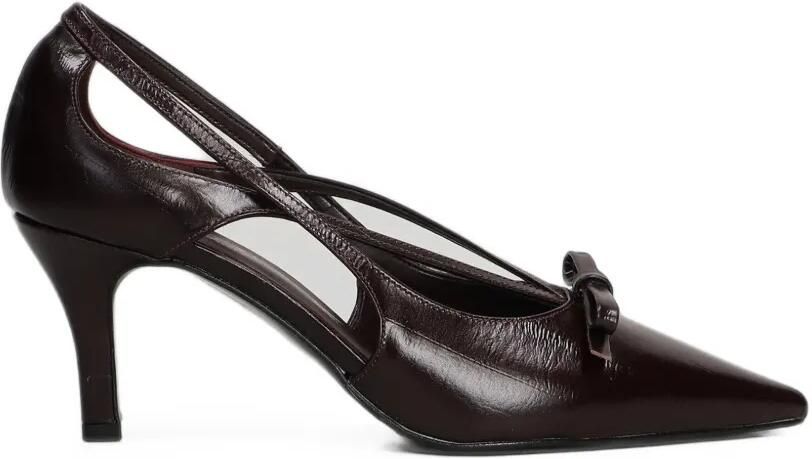 Biancadi Pumps met hak strikdetail en uitgesneden details Rood
