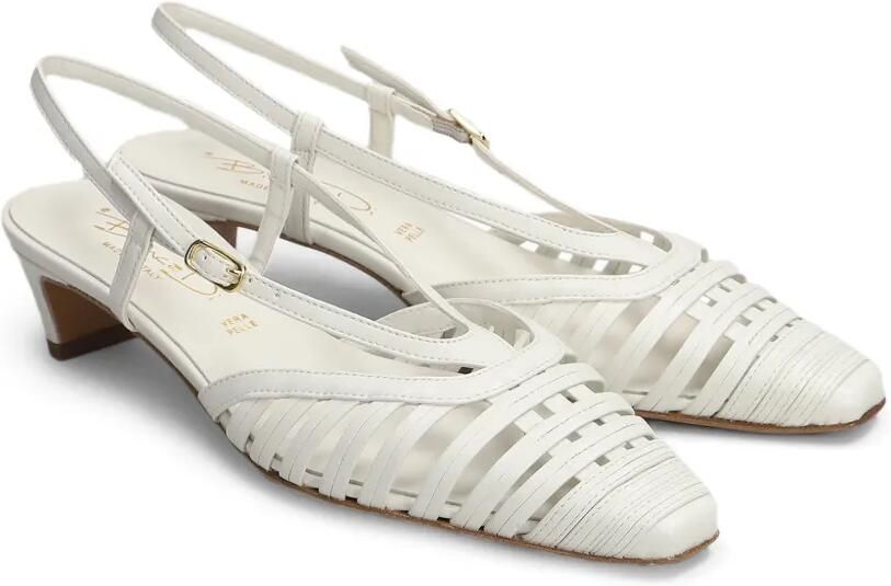 Biancadi Slingback pumps met gekooid design Beige - Foto 3