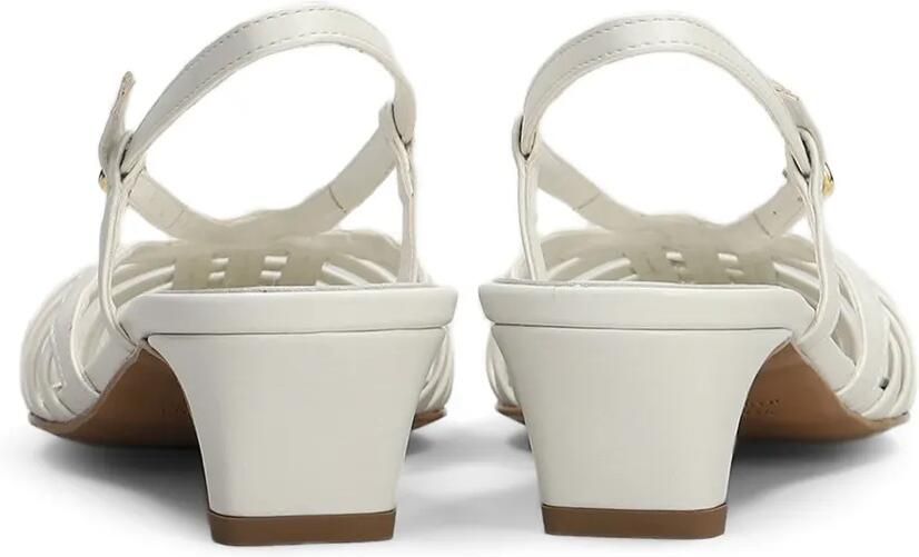 Biancadi Slingback pumps met gekooid design Beige - Foto 4