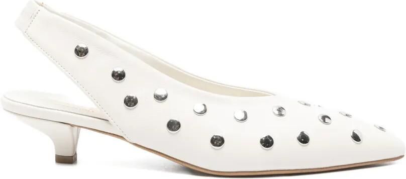 Biancadi Slingback pumps verfraaid met studs Wit