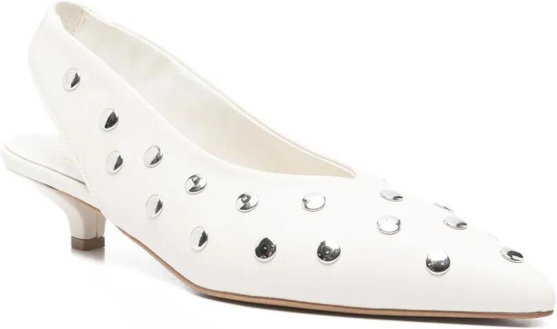 Biancadi Slingback pumps verfraaid met studs Wit - Foto 2