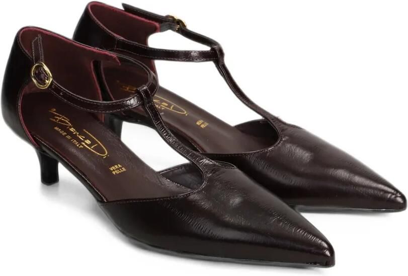Biancadi T-bar pumps met puntige neus en kitten-hak Rood - Foto 4