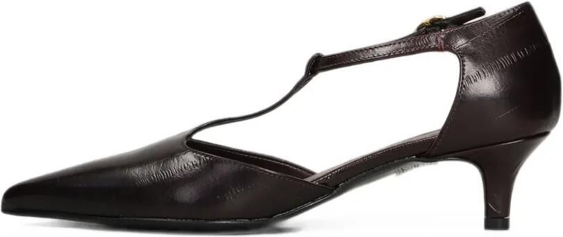 Biancadi T-bar pumps met puntige neus en kitten-hak Rood - Foto 5